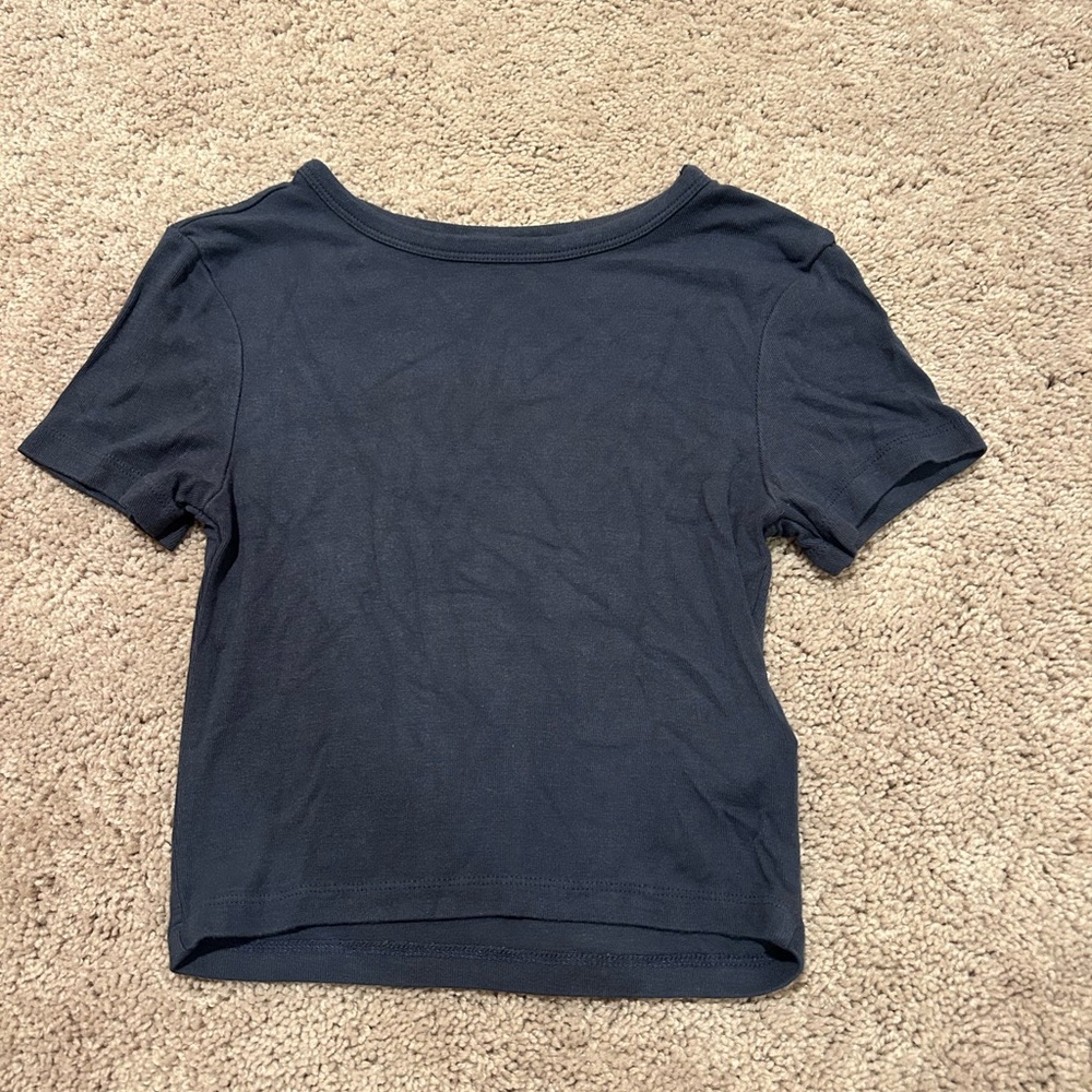 Zara Navy Short Sleeve Tee